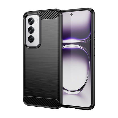OPPO Reno12 Carbon Fiber Brushed Texture TPU Protective Phone Case Shockproof Slim Cover