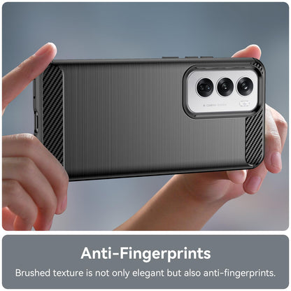 OPPO Reno12 Carbon Fiber Brushed Texture TPU Protective Phone Case Shockproof Slim Cover