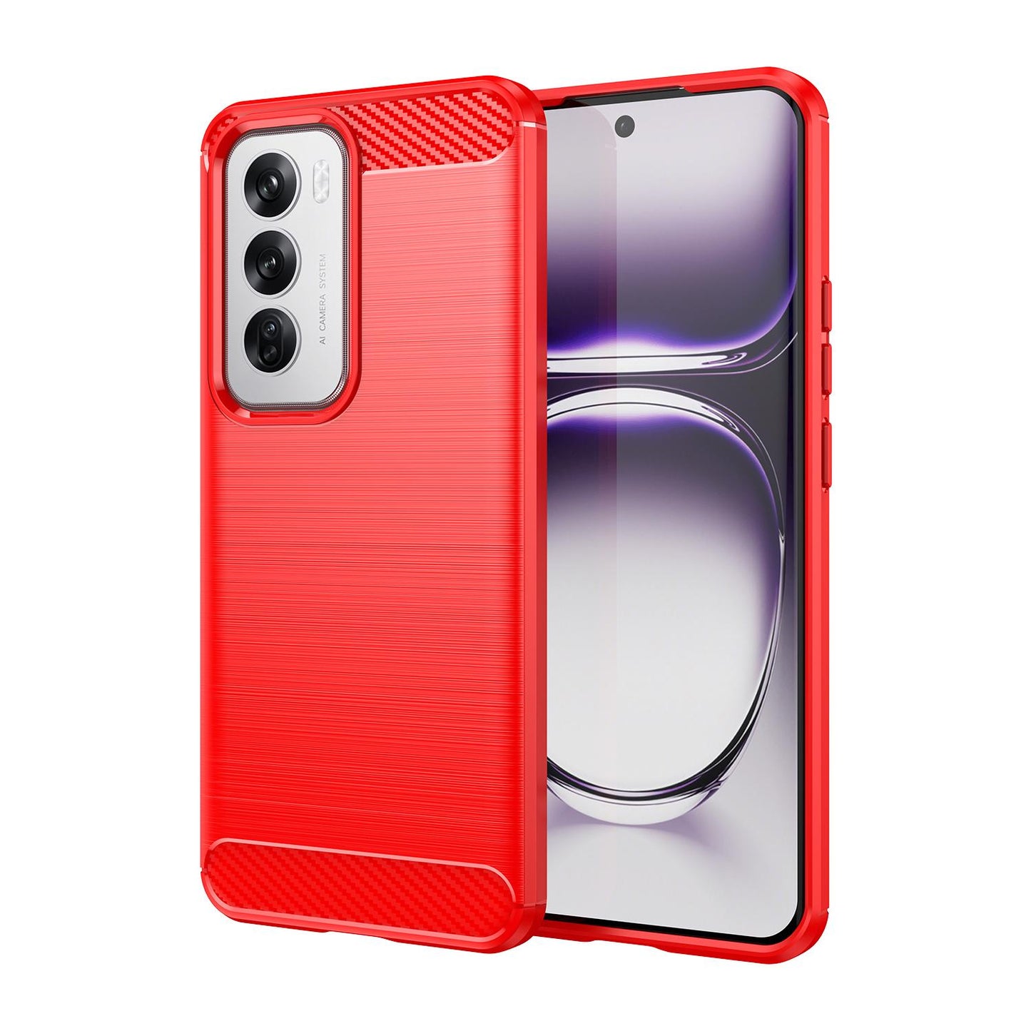 OPPO Reno12 Carbon Fiber Brushed Texture TPU Protective Phone Case Shockproof Slim Cover