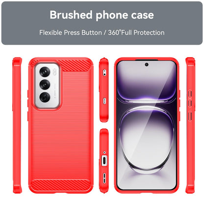 OPPO Reno12 Carbon Fiber Brushed Texture TPU Protective Phone Case Shockproof Slim Cover