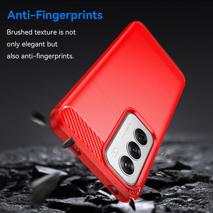 OPPO Reno12 Carbon Fiber Brushed Texture TPU Protective Phone Case Shockproof Slim Cover
