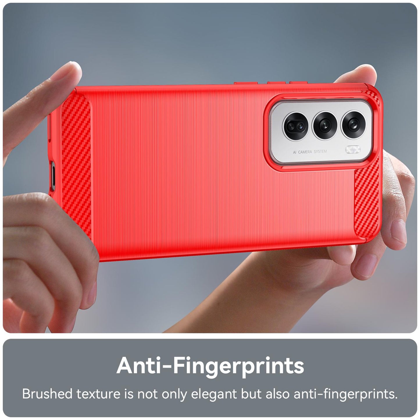 OPPO Reno12 Carbon Fiber Brushed Texture TPU Protective Phone Case Shockproof Slim Cover