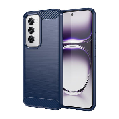 OPPO Reno12 Carbon Fiber Brushed Texture TPU Protective Phone Case Shockproof Slim Cover