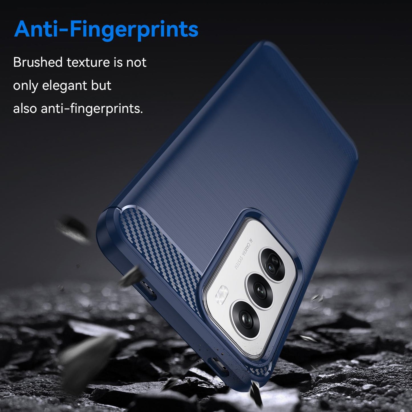 OPPO Reno12 Carbon Fiber Brushed Texture TPU Protective Phone Case Shockproof Slim Cover