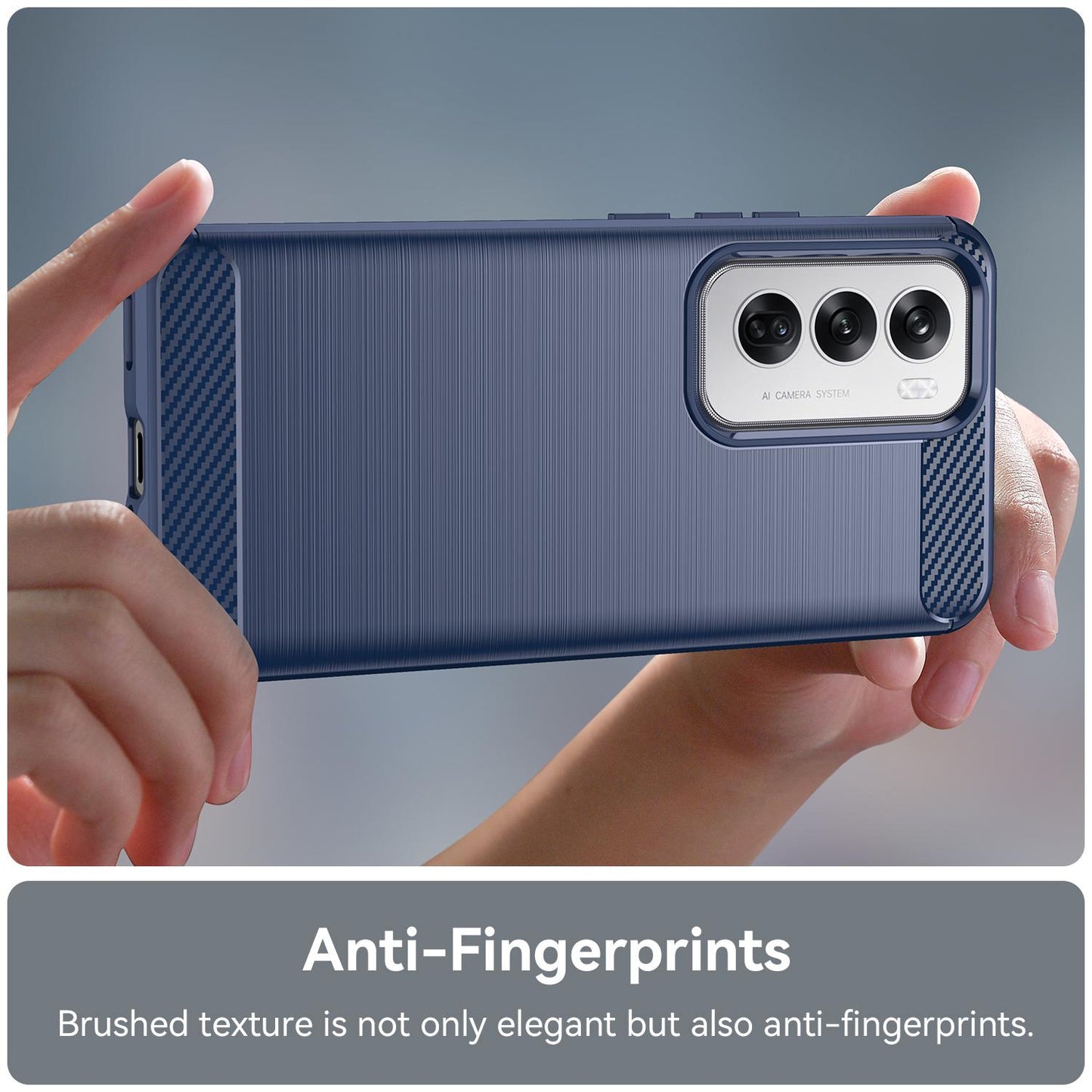 OPPO Reno12 Carbon Fiber Brushed Texture TPU Protective Phone Case Shockproof Slim Cover