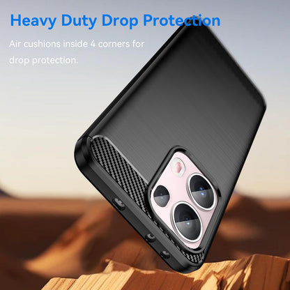 OPPO Reno13 Pro Carbon Fiber Brushed Texture TPU Protective Phone Case Shockproof Slim Cover
