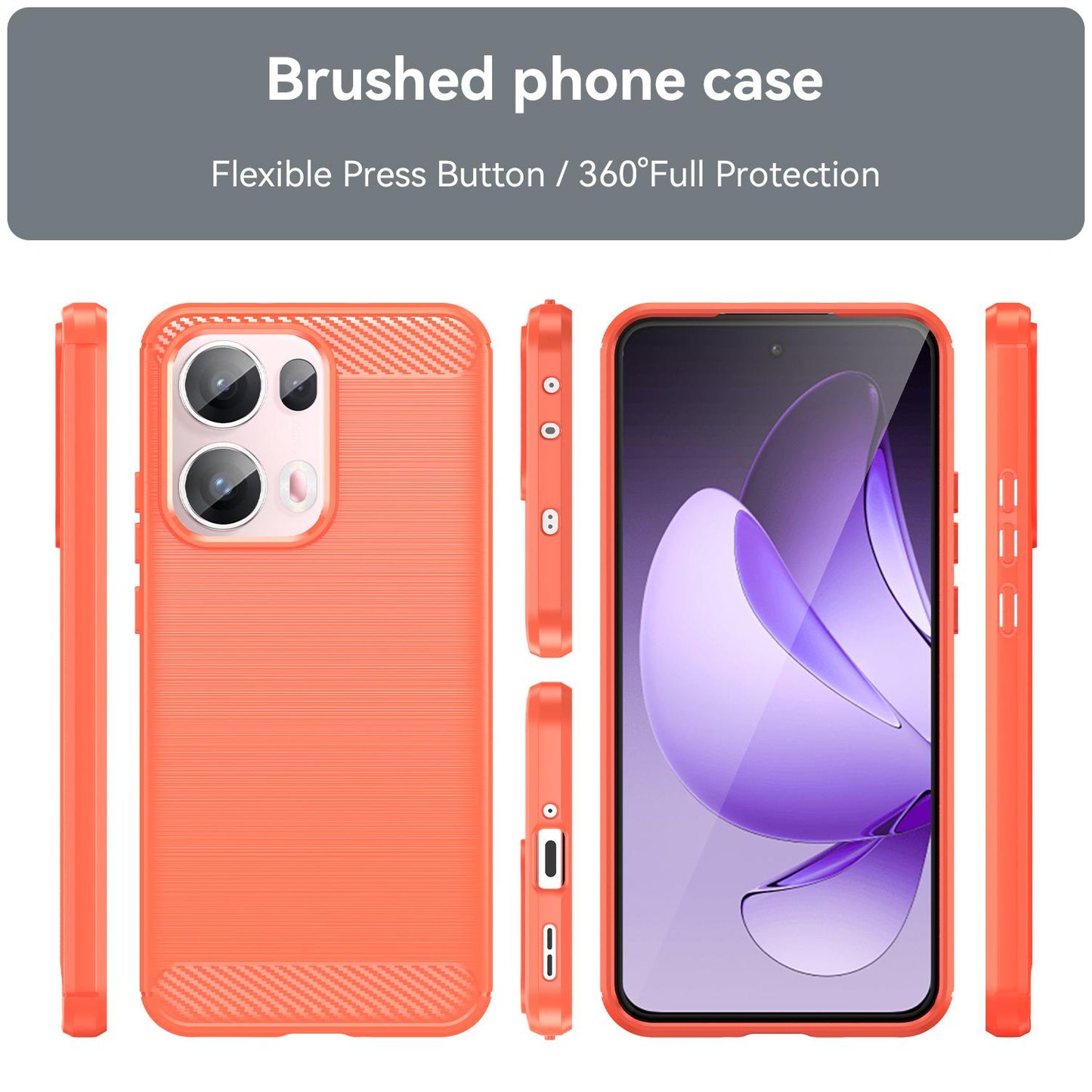 OPPO Reno13 Pro Carbon Fiber Brushed Texture TPU Protective Phone Case Shockproof Slim Cover