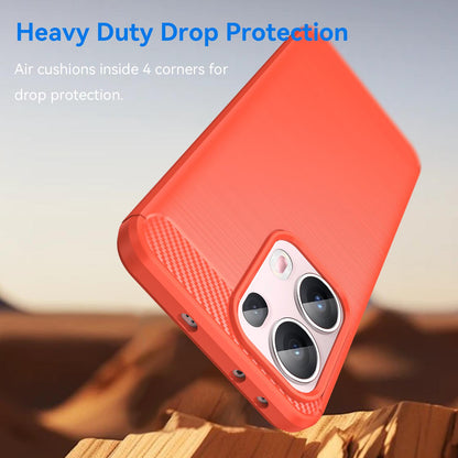 OPPO Reno13 Pro Carbon Fiber Brushed Texture TPU Protective Phone Case Shockproof Slim Cover
