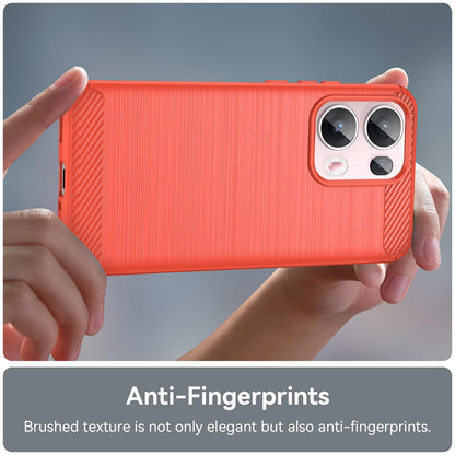 OPPO Reno13 Pro Carbon Fiber Brushed Texture TPU Protective Phone Case Shockproof Slim Cover