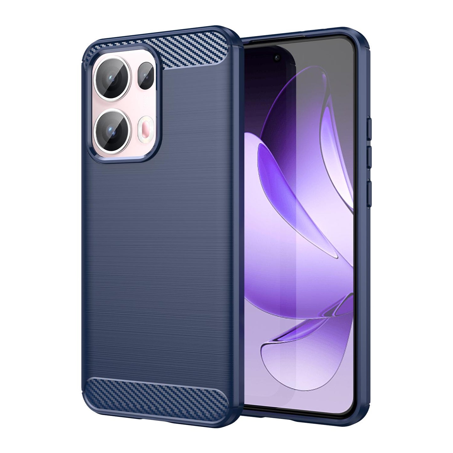 OPPO Reno13 Pro Carbon Fiber Brushed Texture TPU Protective Phone Case Shockproof Slim Cover