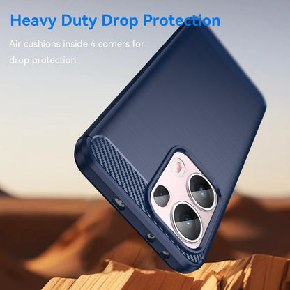 OPPO Reno13 Pro Carbon Fiber Brushed Texture TPU Protective Phone Case Shockproof Slim Cover
