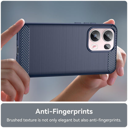 OPPO Reno13 Pro Carbon Fiber Brushed Texture TPU Protective Phone Case Shockproof Slim Cover