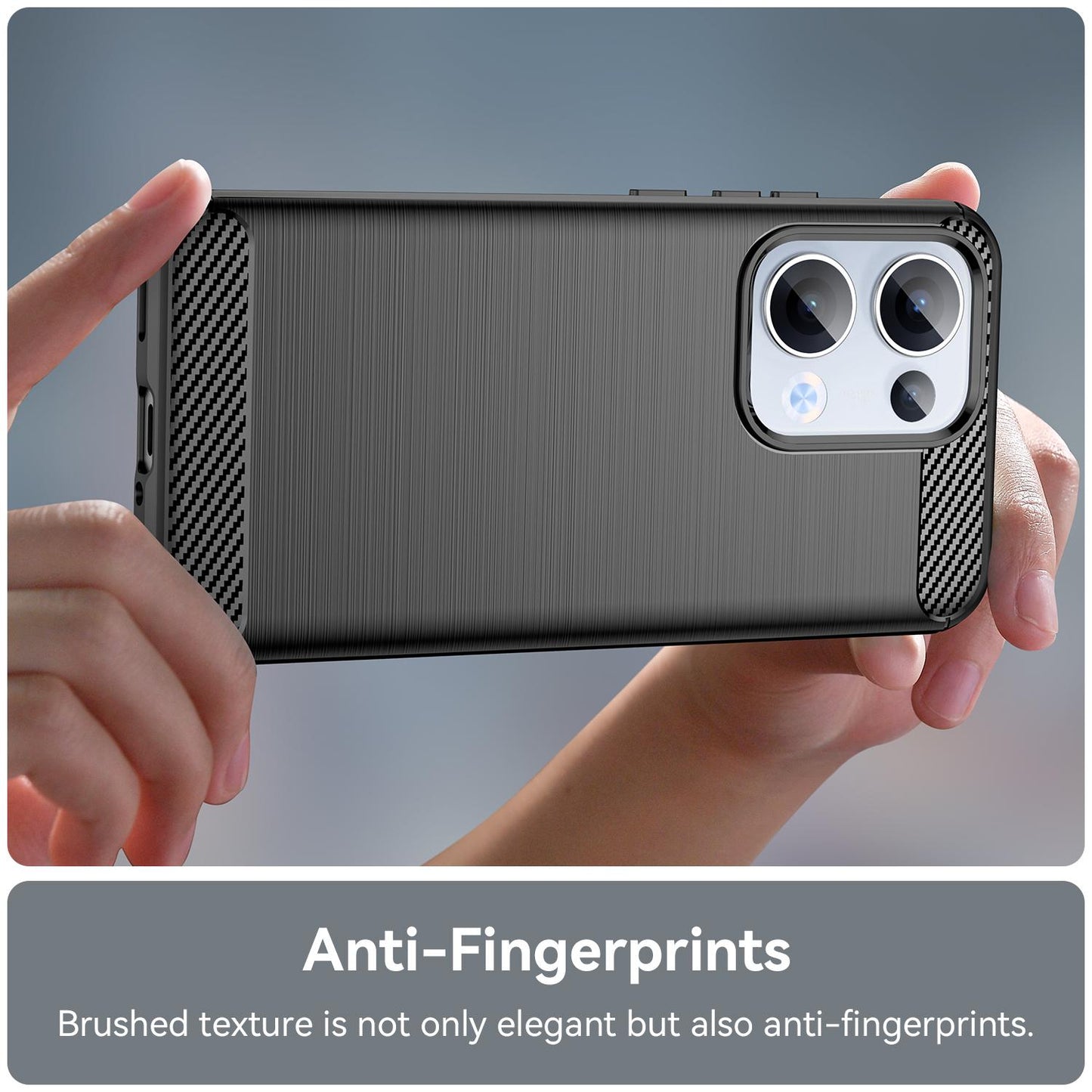 OPPO Reno13 Carbon Fiber Brushed Texture TPU Protective Phone Case Shockproof Slim Cover