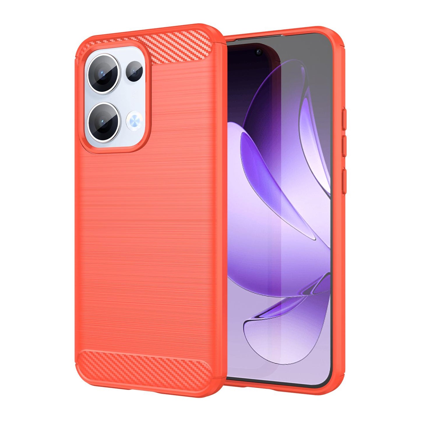 OPPO Reno13 Carbon Fiber Brushed Texture TPU Protective Phone Case Shockproof Slim Cover