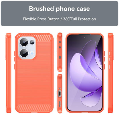 OPPO Reno13 Carbon Fiber Brushed Texture TPU Protective Phone Case Shockproof Slim Cover