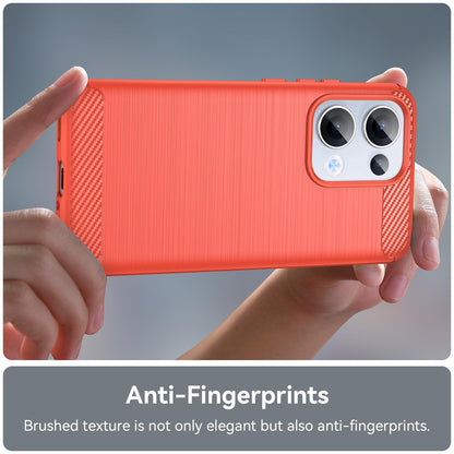 OPPO Reno13 Carbon Fiber Brushed Texture TPU Protective Phone Case Shockproof Slim Cover