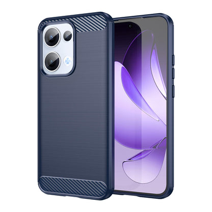 OPPO Reno13 Carbon Fiber Brushed Texture TPU Protective Phone Case Shockproof Slim Cover