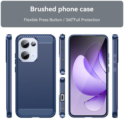 OPPO Reno13 Carbon Fiber Brushed Texture TPU Protective Phone Case Shockproof Slim Cover