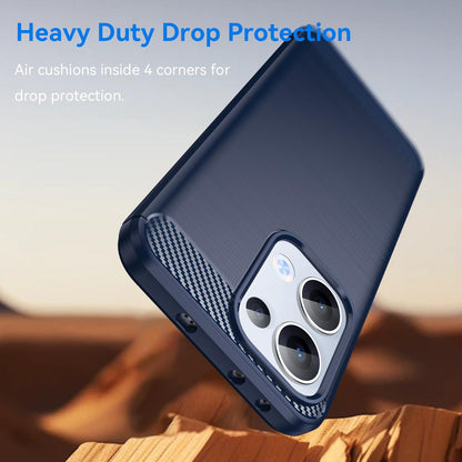 OPPO Reno13 Carbon Fiber Brushed Texture TPU Protective Phone Case Shockproof Slim Cover