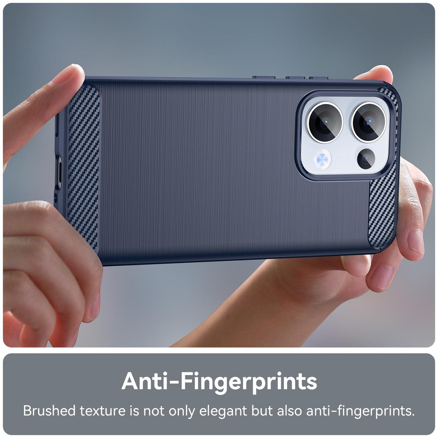 OPPO Reno13 Carbon Fiber Brushed Texture TPU Protective Phone Case Shockproof Slim Cover