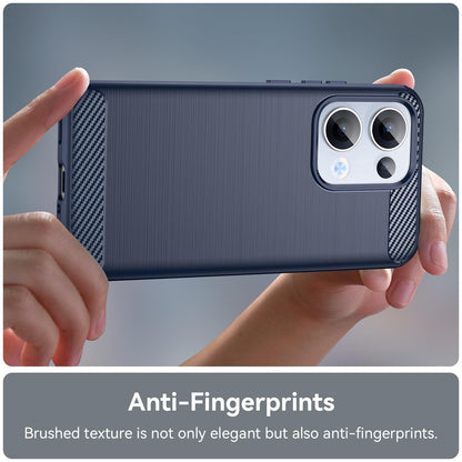 OPPO Reno13 Carbon Fiber Brushed Texture TPU Protective Phone Case Shockproof Slim Cover