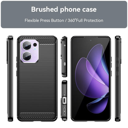 OPPO Reno13 F 5G Carbon Fiber Brushed Texture TPU Protective Phone Case Shockproof Slim Cover