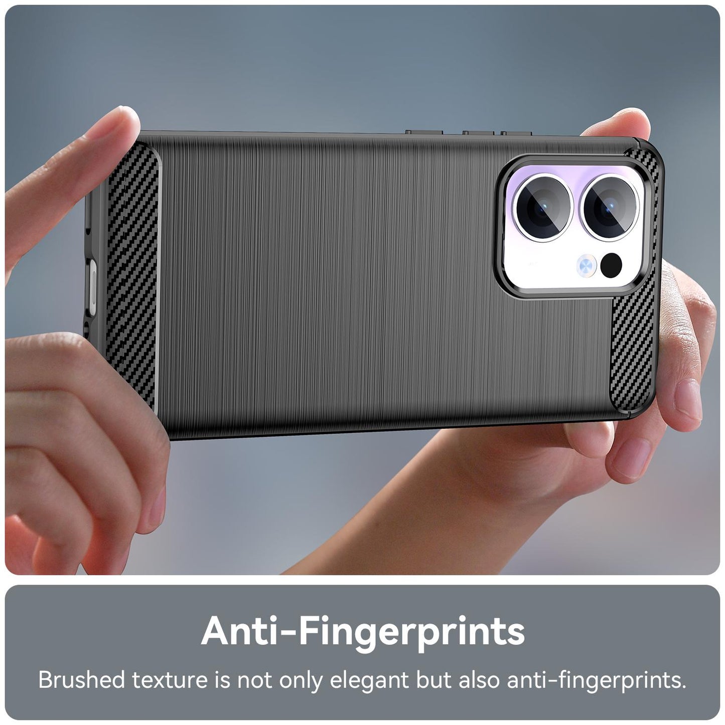 OPPO Reno13 F 5G Carbon Fiber Brushed Texture TPU Protective Phone Case Shockproof Slim Cover