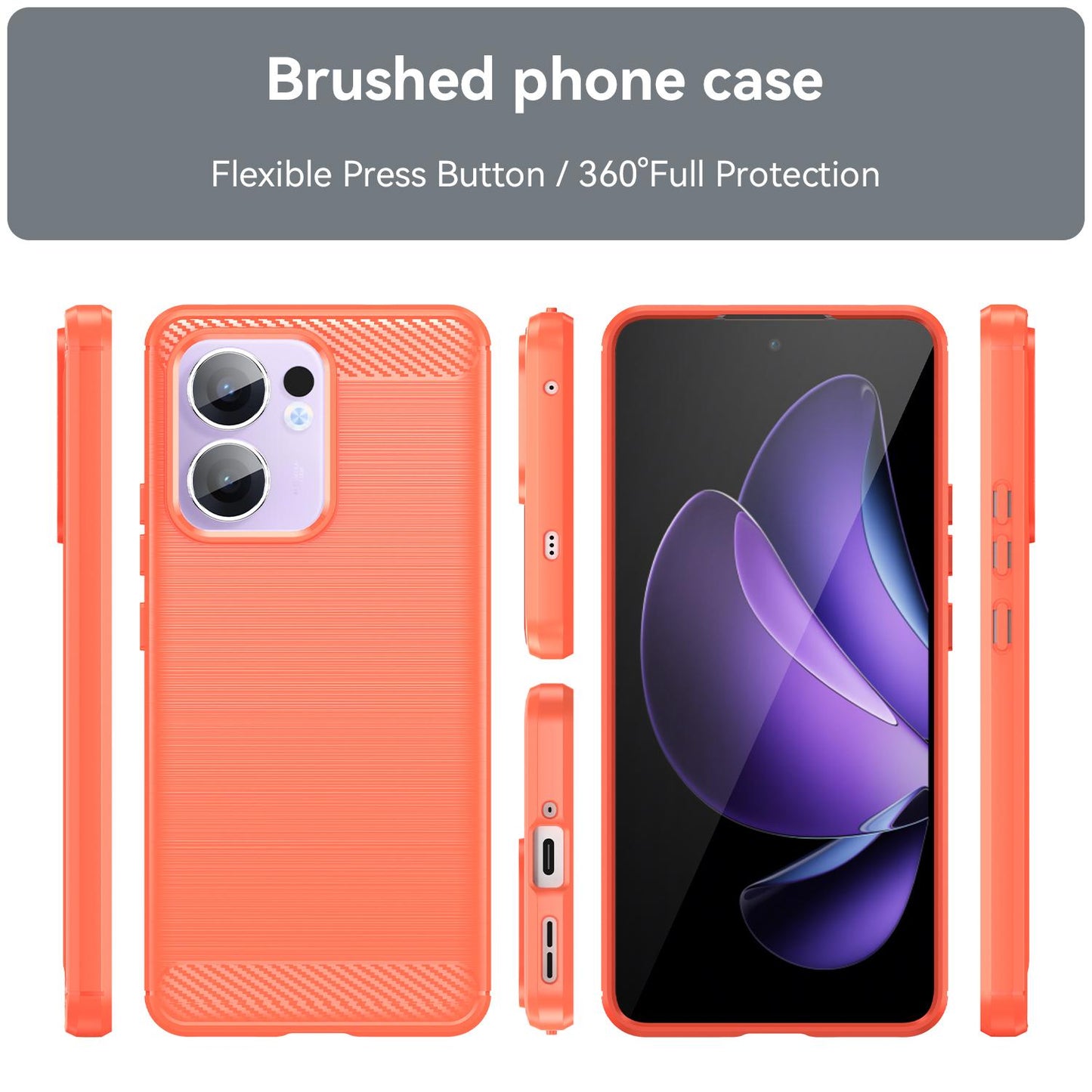 OPPO Reno13 F 5G Carbon Fiber Brushed Texture TPU Protective Phone Case Shockproof Slim Cover