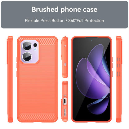 OPPO Reno13 F 5G Carbon Fiber Brushed Texture TPU Protective Phone Case Shockproof Slim Cover