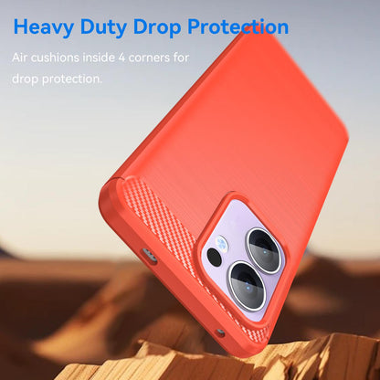 OPPO Reno13 F 5G Carbon Fiber Brushed Texture TPU Protective Phone Case Shockproof Slim Cover