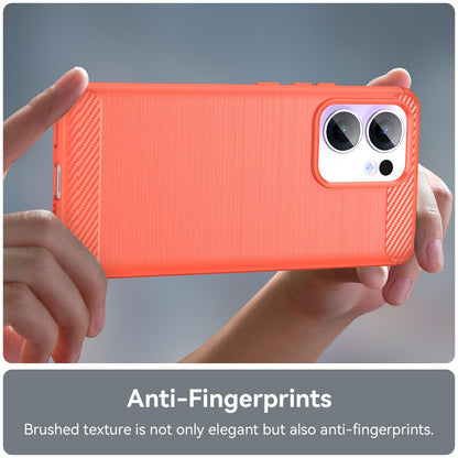 OPPO Reno13 F 5G Carbon Fiber Brushed Texture TPU Protective Phone Case Shockproof Slim Cover