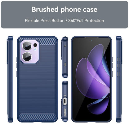 OPPO Reno13 F 5G Carbon Fiber Brushed Texture TPU Protective Phone Case Shockproof Slim Cover