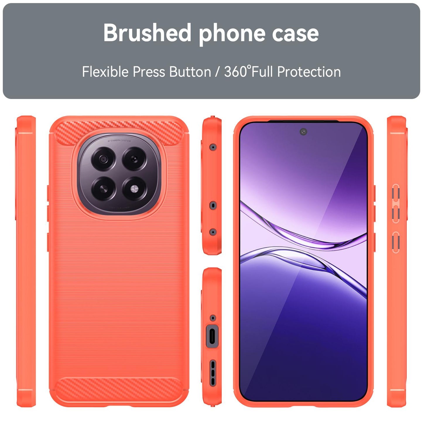OPPO F29 5G Carbon Fiber Brushed Texture TPU Protective Phone Case Shockproof Slim Cover