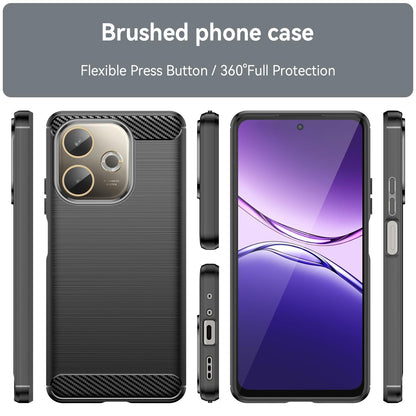 OPPO A5 Energy 5G Carbon Fiber Brushed Texture TPU Protective Phone Case Shockproof Slim Cover