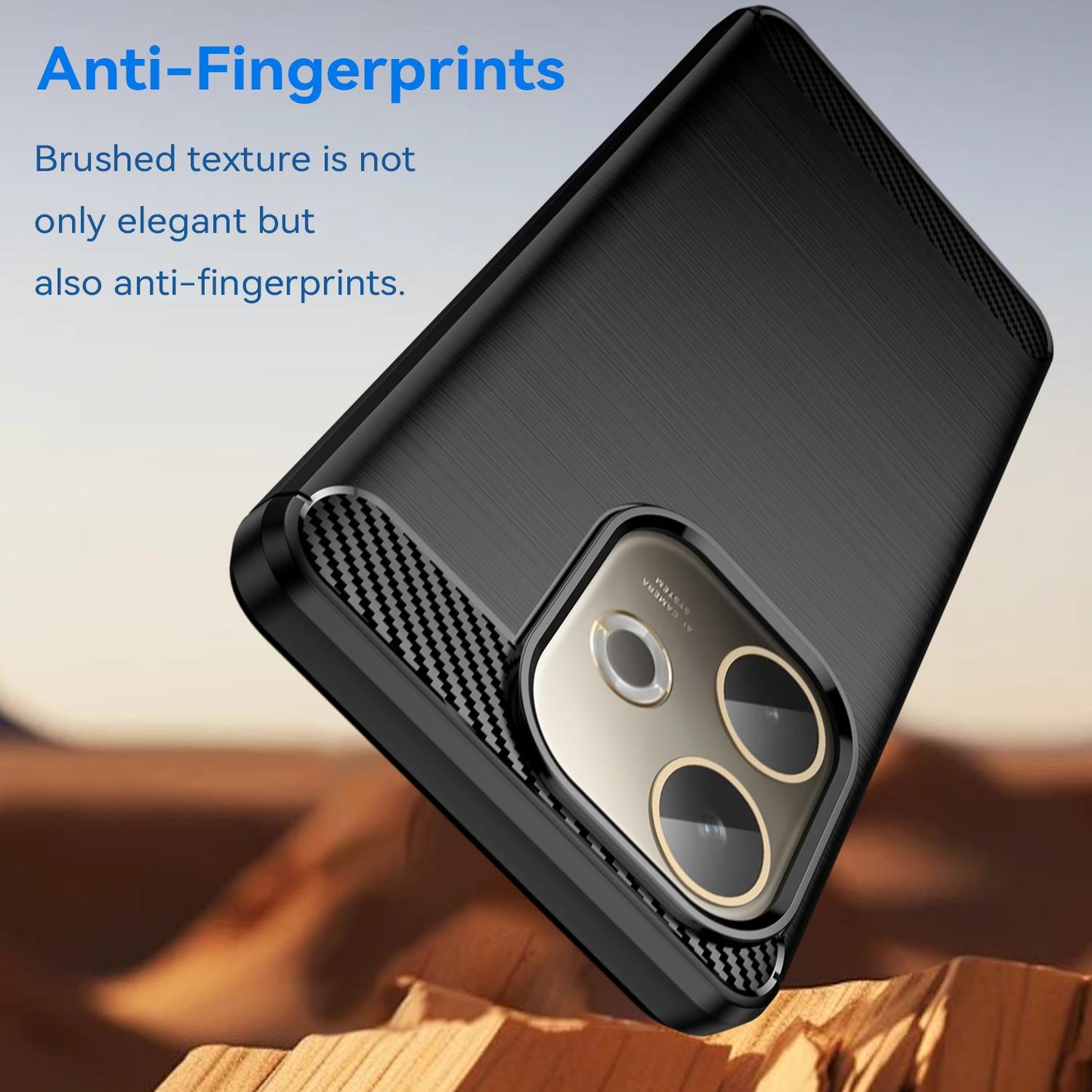 OPPO A5 Energy 5G Carbon Fiber Brushed Texture TPU Protective Phone Case Shockproof Slim Cover