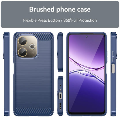 OPPO A5 Energy 5G Carbon Fiber Brushed Texture TPU Protective Phone Case Shockproof Slim Cover