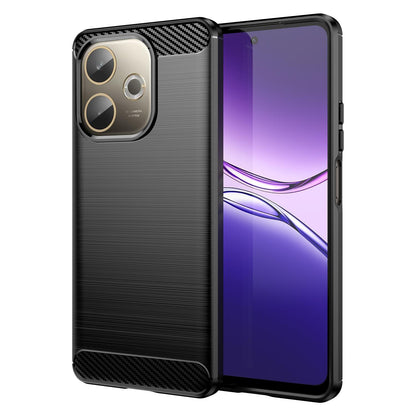 OPPO A5 Pro 5G Carbon Fiber Brushed Texture TPU Protective Phone Case Shockproof Slim Cover