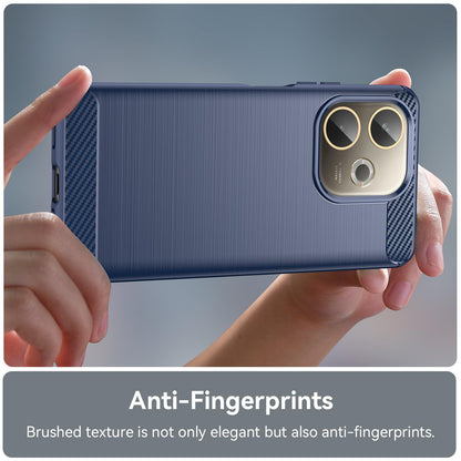 OPPO A5 Pro 5G Carbon Fiber Brushed Texture TPU Protective Phone Case Shockproof Slim Cover