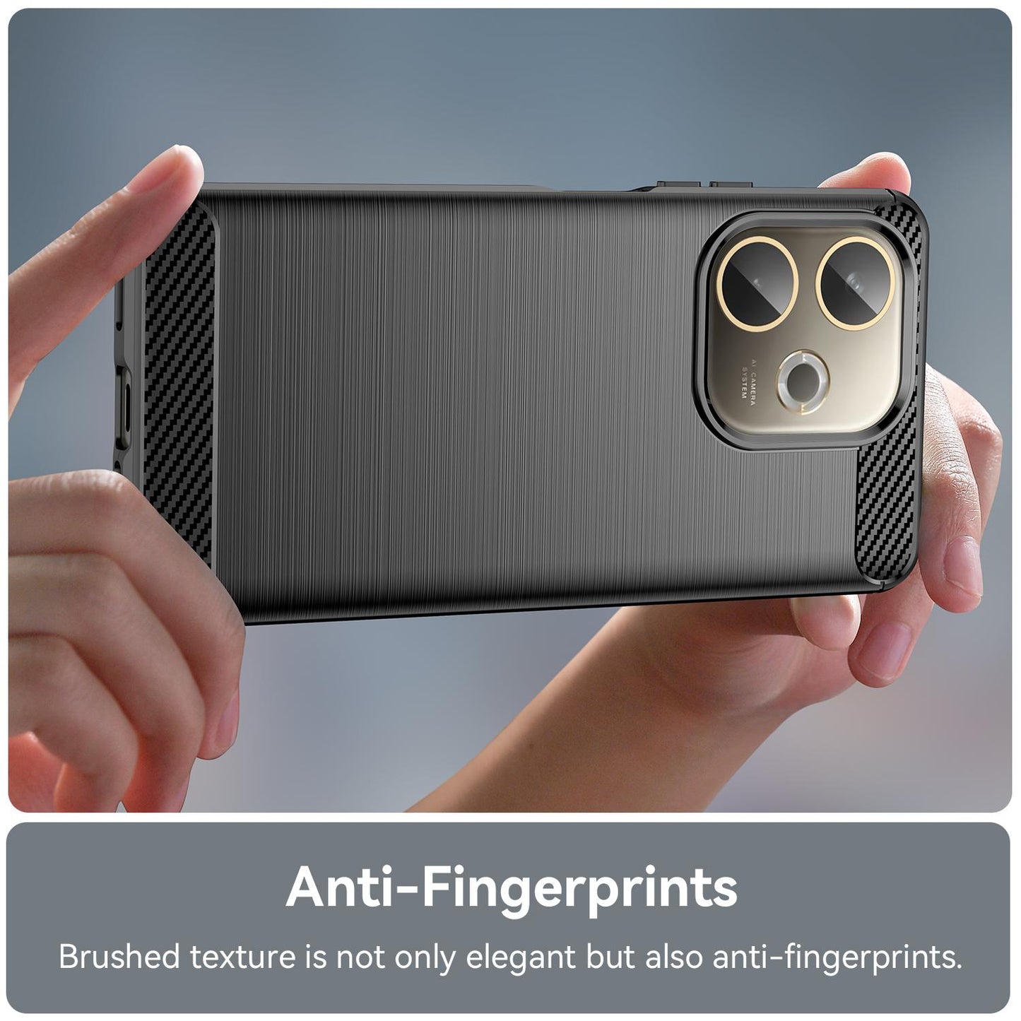 OPPO A5 Pro 4G Carbon Fiber Brushed Texture TPU Protective Phone Case Shockproof Slim Cover