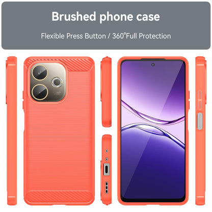 OPPO A5 Pro 4G Carbon Fiber Brushed Texture TPU Protective Phone Case Shockproof Slim Cover