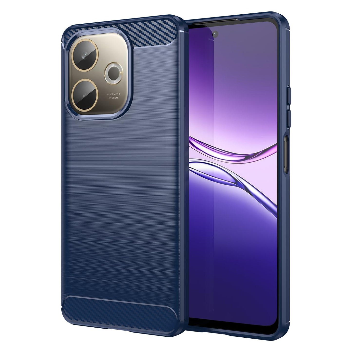 OPPO A5 Pro 4G Carbon Fiber Brushed Texture TPU Protective Phone Case Shockproof Slim Cover
