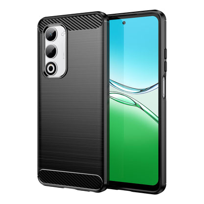 OPPO A5 4G Carbon Fiber Brushed Texture TPU Protective Phone Case Shockproof Slim Cover