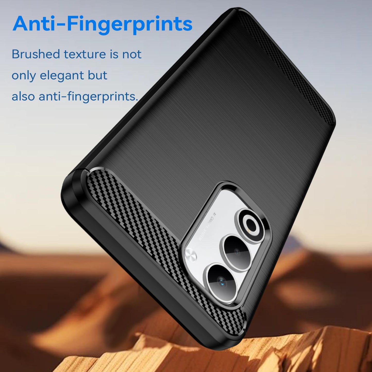 OPPO A5 4G Carbon Fiber Brushed Texture TPU Protective Phone Case Shockproof Slim Cover
