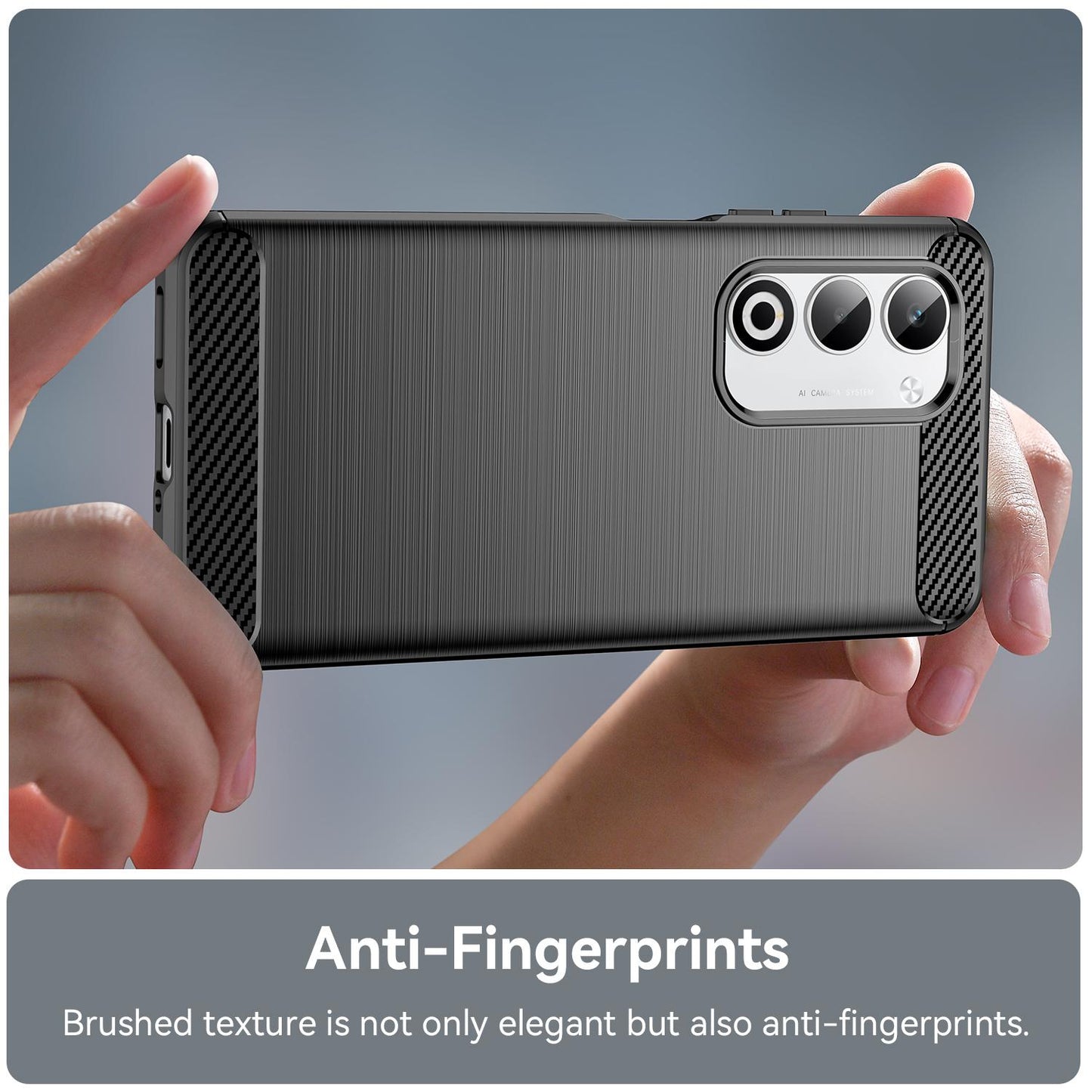 OPPO A5 4G Carbon Fiber Brushed Texture TPU Protective Phone Case Shockproof Slim Cover