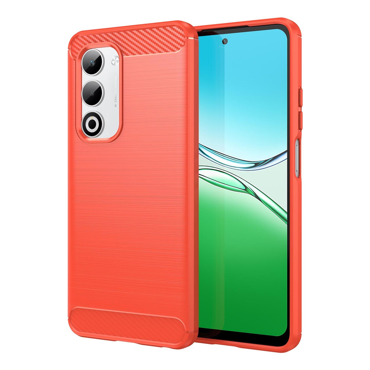 OPPO A5 4G Carbon Fiber Brushed Texture TPU Protective Phone Case Shockproof Slim Cover