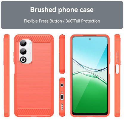 OPPO A5 4G Carbon Fiber Brushed Texture TPU Protective Phone Case Shockproof Slim Cover
