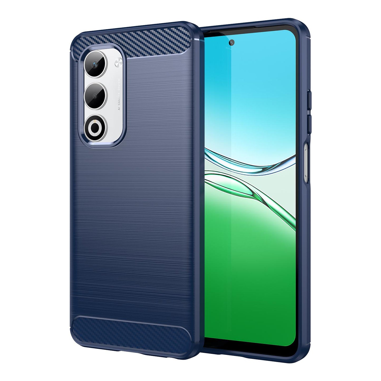 OPPO A5 4G Carbon Fiber Brushed Texture TPU Protective Phone Case Shockproof Slim Cover
