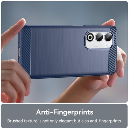 OPPO A5 4G Carbon Fiber Brushed Texture TPU Protective Phone Case Shockproof Slim Cover