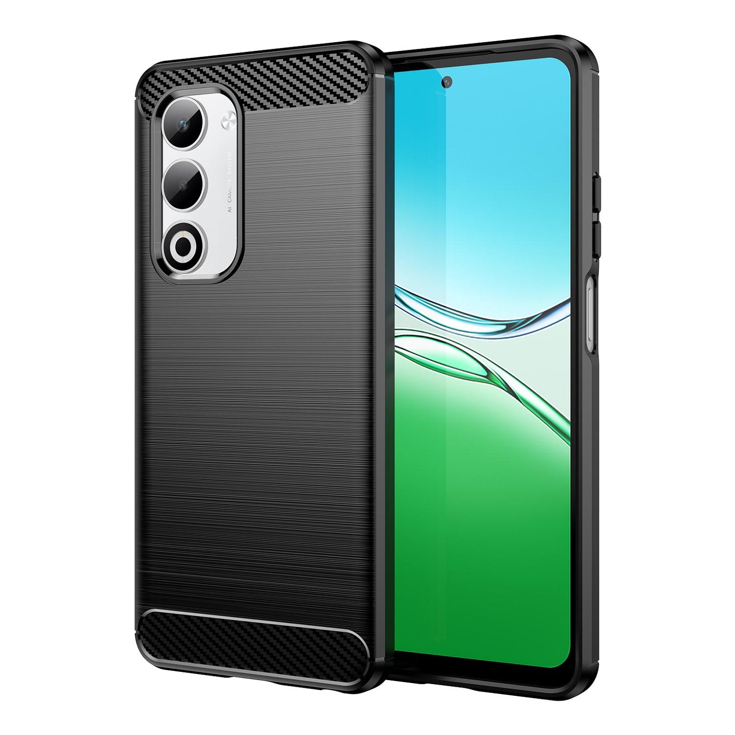 OPPO A5 5G Carbon Fiber Brushed Texture TPU Protective Phone Case Shockproof Slim Cover