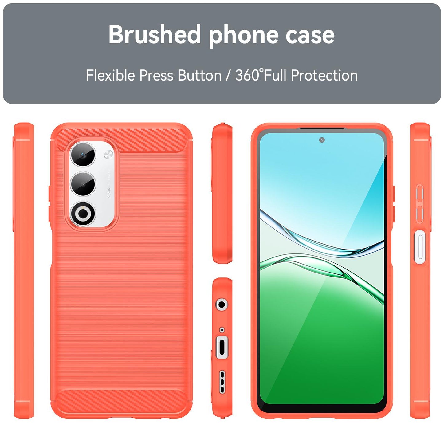 OPPO A5 5G Carbon Fiber Brushed Texture TPU Protective Phone Case Shockproof Slim Cover